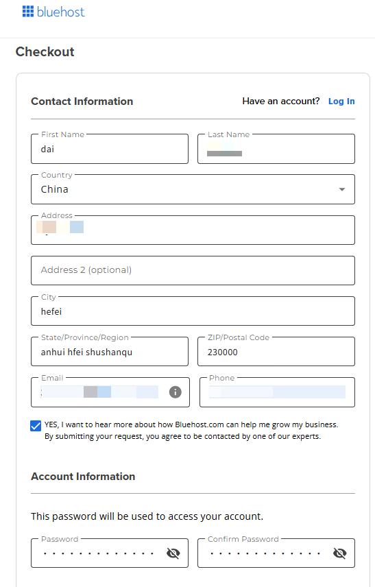 BlueHost主机美国站注册购买教程